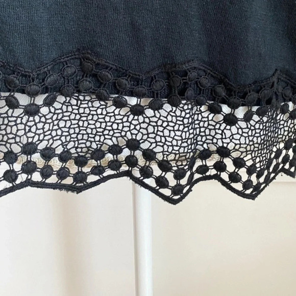 Joie • Black Jenka Lace Eyelet Mesh Back Blouse - Picture 4 of 6